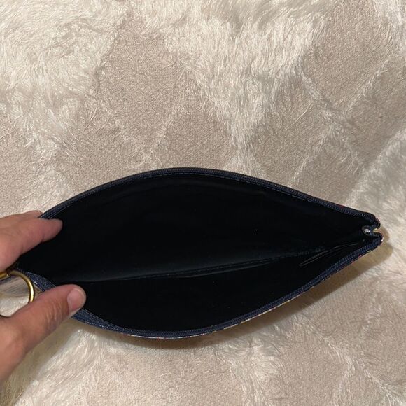 Fossil Large Wristlet Travel Bag PVC Blue Turquoise Multicolored - Picture 8 of 8